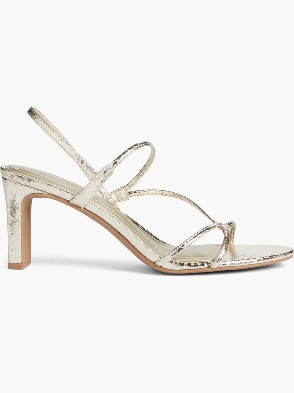 Nordstrom Gold Metallic Strappy Heeled Sandal